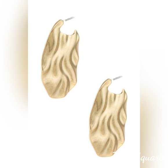 Hammered Oval Hoop Fashion Earrings gold - Picture 2 of 4